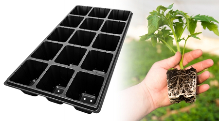 Charola para germinar de 15 Cavidades Cuadradas