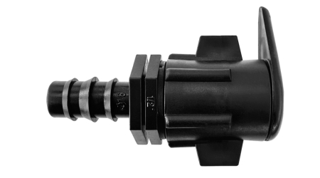 Conector para manguera plana a manguera o poliducto de 16 mm para sistema de riego por goteo
