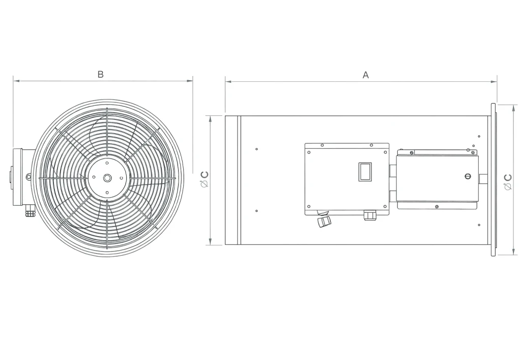 Medidas del calefactor para invernadero