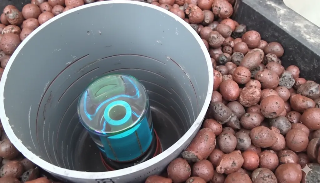 sifon de campana para acuaponia en sustrato