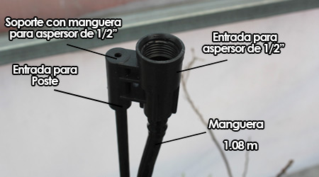 Piezas Soporte con Manguera para Aspersores de 1/2"