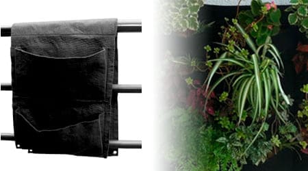 Maceta colgante para barandilla Jardinera colgante para balcón Maceta de tela colgante Maceta colgante geotextil Maceta colgante para barandilla de balcón Maceta Colgante para Barandilla - 4 Bolsas de Geotextil