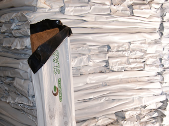 almacenaje slabs de fibra de coco