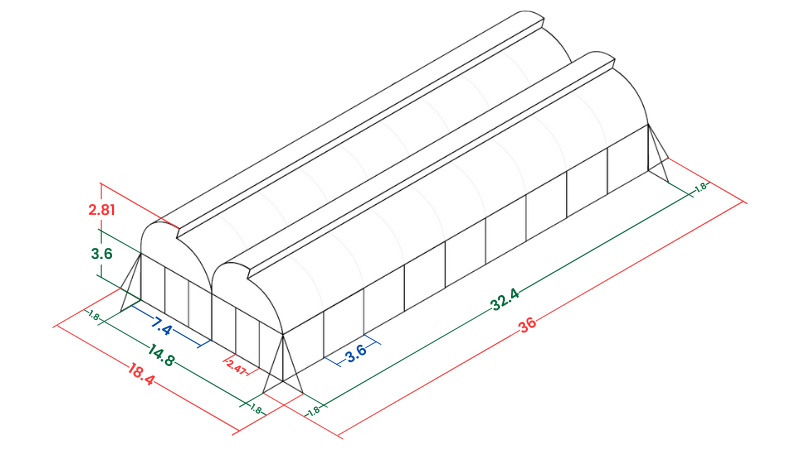 Invernadero_Cenital_Fijo_2_Tuneles_Medidas Invernadero_Cenital_Fijo_2_Tuneles_Medidas
