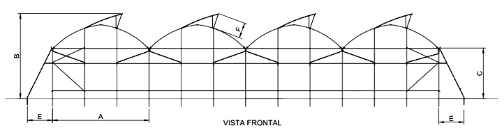 esquema vista frontal invernadero cenital