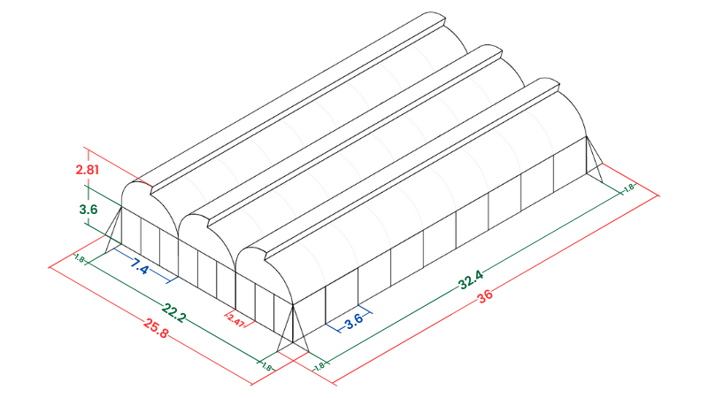 Invernadero_Cenital_Fijo_3_Tuneles_Medidas Invernadero_Cenital_Fijo_3_Tuneles_Medidas