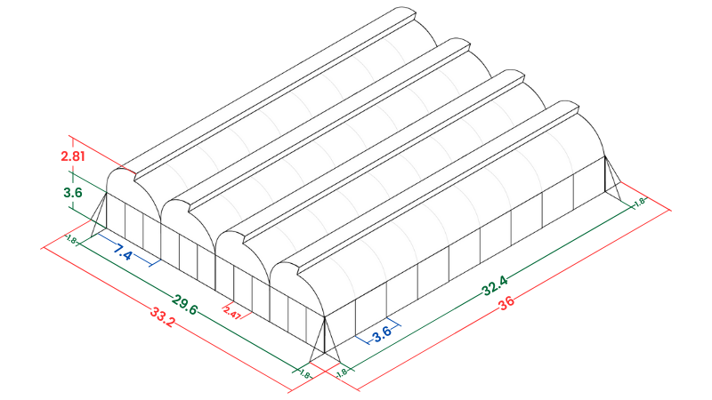 Invernadero_Cenital_Fijo_4_Tuneles_Medidas Invernadero_Cenital_Fijo_4_Tuneles_Medidas