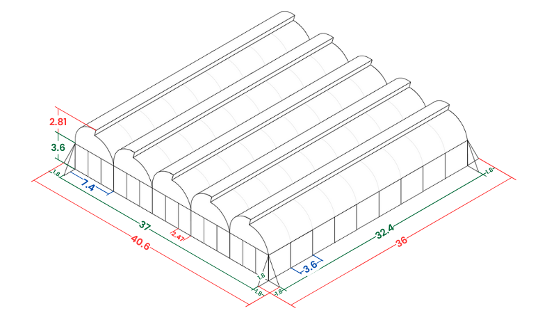 Invernadero_Cenital_Fijo_5_Tuneles_Medidas Invernadero_Cenital_Fijo_5_Tuneles_Medidas