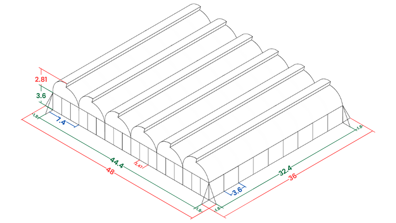 Invernadero_Cenital_Fijo_6_Tuneles_Medidas Invernadero_Cenital_Fijo_6_Tuneles_Medidas