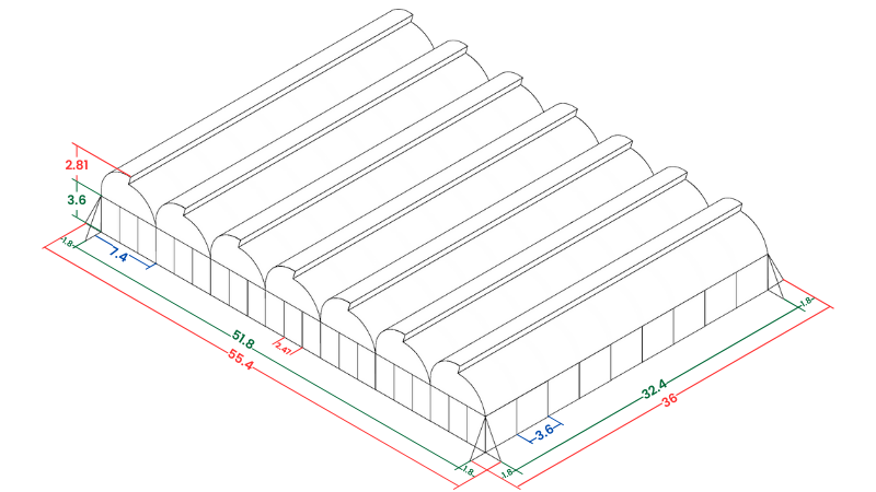 Invernadero_Cenital_Fijo_7_Tuneles_Medidas Invernadero_Cenital_Fijo_7_Tuneles_Medidas