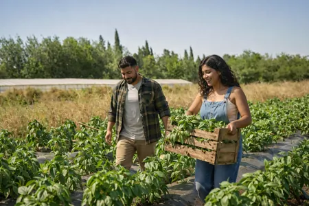 cosecha comercial de la albahaca