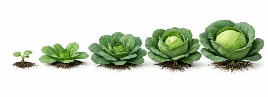 desarrollo vegetativo de la planta de col o repollo