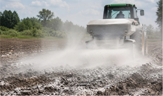 Encalado agrícola con tractor