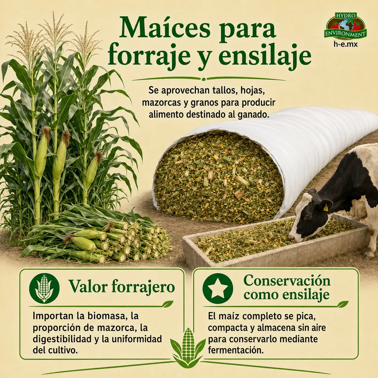 tipos de semillas de maíz para para forraje y silos